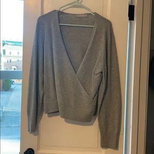 Everlane Grey Cashmere Wrap Sweater XL